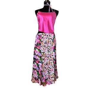 Vintage Fairy  Floral Midi Skirt – Sheer 90s Romantic Grunge, Cottagecore